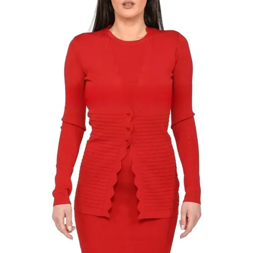 Roter Herz Cardigan Pullover Set , Damen, Größe: XS - PATRIZIA PEPE - Modalova