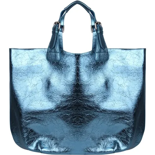 Metallic shopping bag , female, Sizes: ONE SIZE - Essentiel Antwerp - Modalova