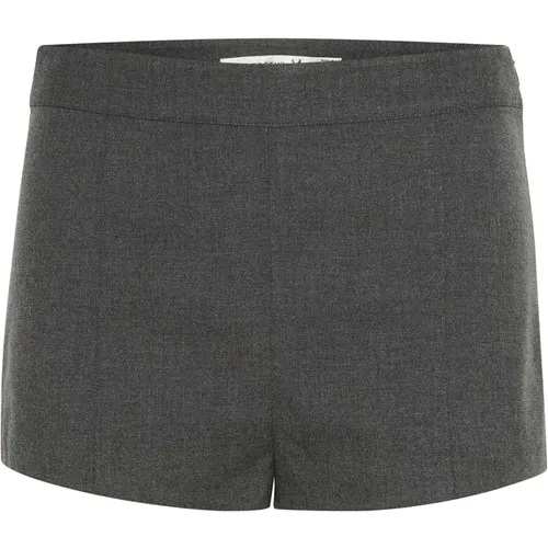 High Waist Melange Shorts Dark Grey , female, Sizes: L, M, XS, XL, S - Gestuz - Modalova