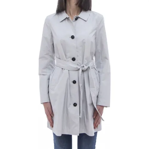 Grey Nylon Summer Trench Coat , female, Sizes: XS, L, S, M - Save The Duck - Modalova