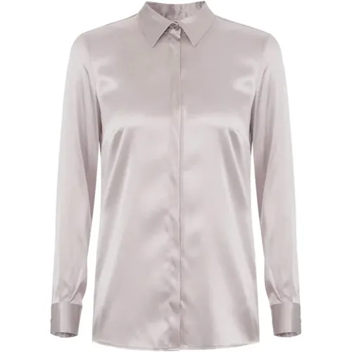 Pearl Satin Silk Shirt , female, Sizes: 2XL, L, XL, M - Elisabetta Franchi - Modalova