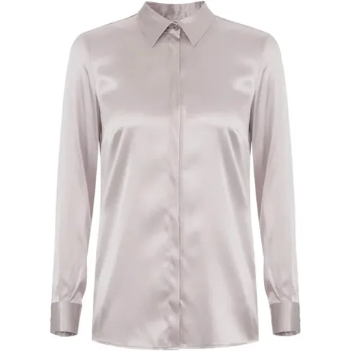 Pearl Satin Silk Shirt , female, Sizes: S - Elisabetta Franchi - Modalova