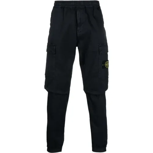 Blaue Regular Tapered Hose , Herren, Größe: W29 - Stone Island - Modalova