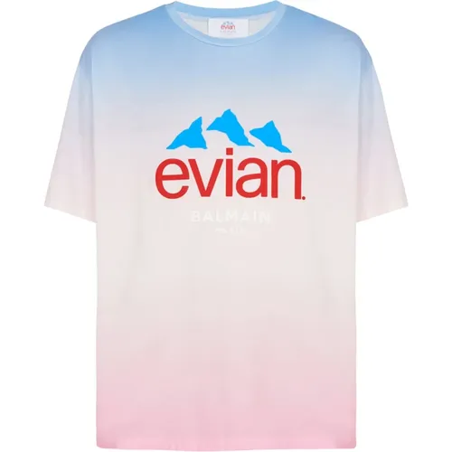 X Evian - Verlauf T-Shirt , Damen, Größe: XS - Balmain - Modalova