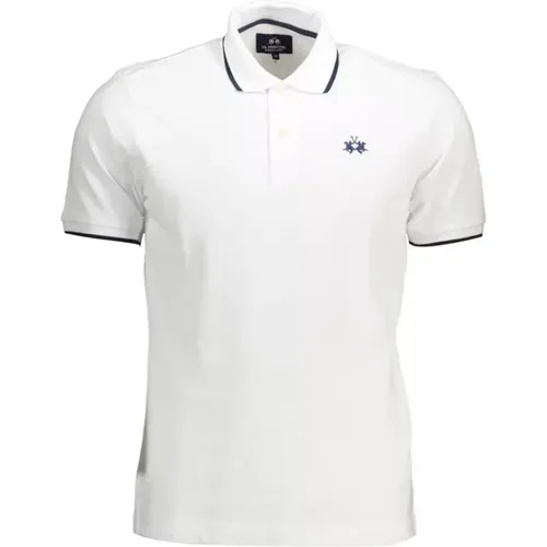 Weiße Baumwoll-Polo-Shirt mit Stickerei , Herren, Größe: 2XL - LA MARTINA - Modalova