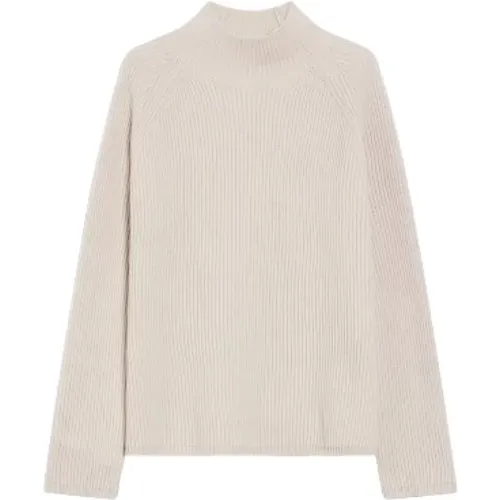 Ecru Wollpullover Englische Rippenart , Damen, Größe: XS - Max Mara - Modalova