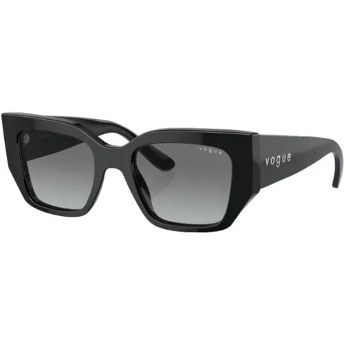 Quadratische Schwarze Sonnenbrille für Frauen , Herren, Größe: 51 MM - Vogue - Modalova