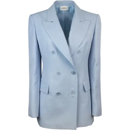 Linen Blazer Double-Breasted Jacket , female, Sizes: L, M - P.a.r.o.s.h. - Modalova