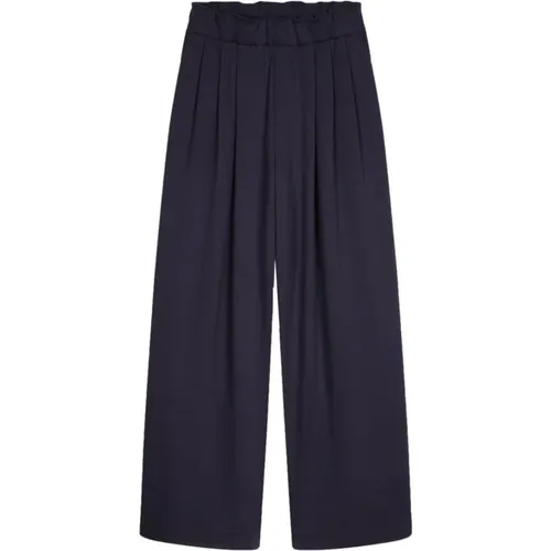 Blaue Weite Hose mit Falten - Dries Van Noten - Modalova