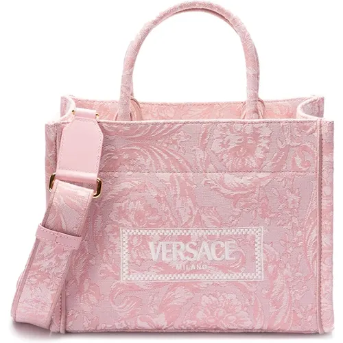 Small Embroidered Tote Bag , female, Sizes: ONE SIZE - Versace - Modalova