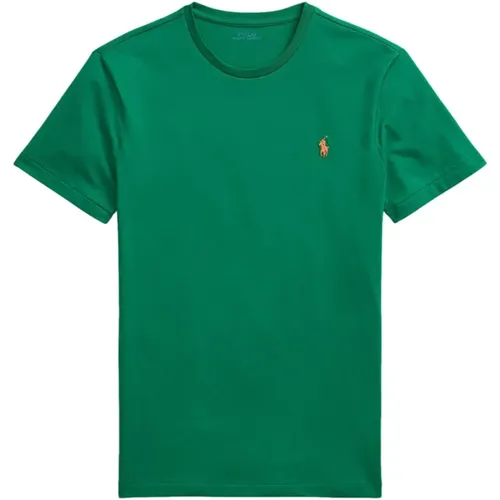Custom Slim Fit Baumwoll T-Shirt , Herren, Größe: M - Ralph Lauren - Modalova