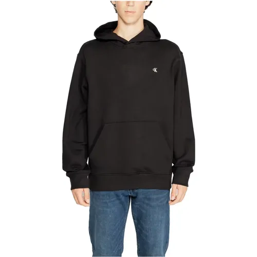 Schwarzer Bedruckter Kapuzenpullover , Herren, Größe: XL - Calvin Klein - Modalova