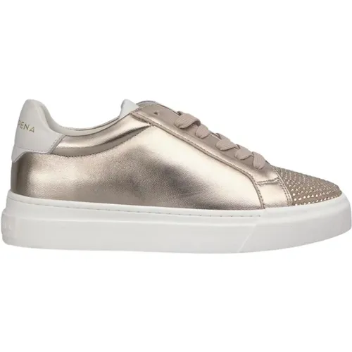 Stylish Leather Sneakers with Rhinestone Details , female, Sizes: 5 UK, 6 UK, 7 UK, 4 UK, 3 UK - Alma en Pena - Modalova