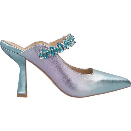 Crystal Embellished Pointed Toe Slingback Shoe , female, Sizes: 4 UK, 3 UK, 8 UK, 6 UK, 5 UK - Alma en Pena - Modalova