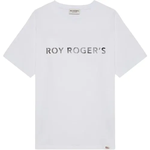 Stencil Logo Cotton T-Shirt , male, Sizes: L - Roy Roger's - Modalova