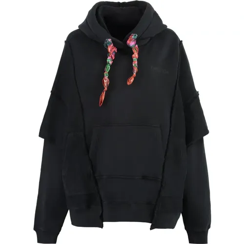 Asymmetrischer Baumwollhoodie , Damen, Größe: S - Khrisjoy - Modalova