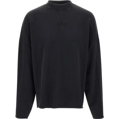 Schwarzer Pullover Darkened Baumwolle Jersey , Herren, Größe: M - 44 Label Group - Modalova