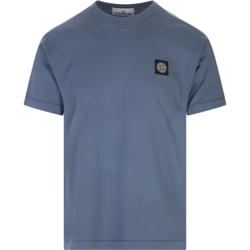 Blaues T-Shirt mit Wind Rose Logo , Herren, Größe: XL - Stone Island - Modalova