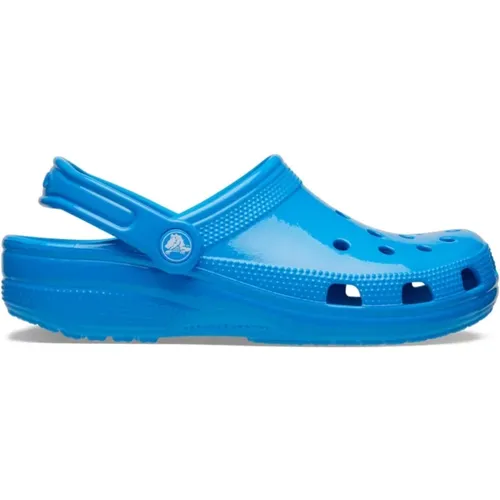 Neon Classic Clogs Blau Runde Zehe , Herren, Größe: 48 EU - Crocs - Modalova