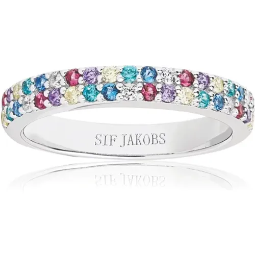 Bunter Zirkonia Silberring - Sif Jakobs Jewellery - Modalova