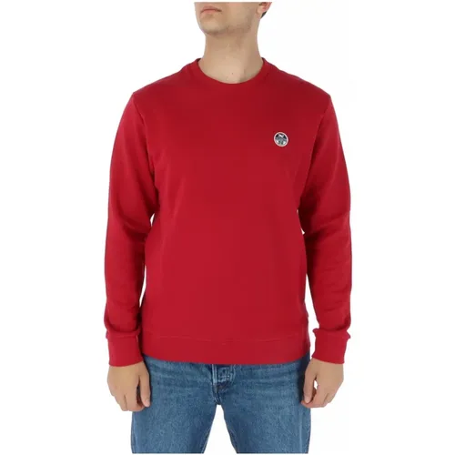 Roter Langarm Sweatshirt , Herren, Größe: 2XL - North Sails - Modalova