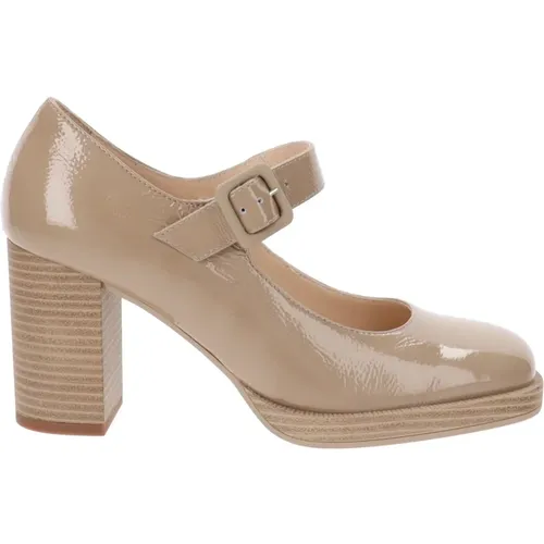 Leather High Heel Shoes with Buckle Closure , female, Sizes: 5 UK, 6 UK, 4 UK - Nerogiardini - Modalova