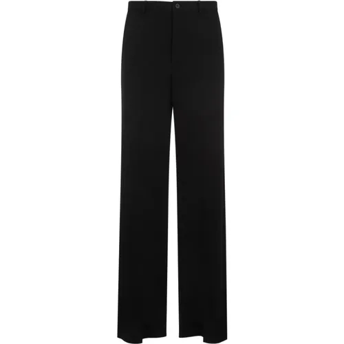 Schwarze Wolle Regular Fit Hose - Balenciaga - Modalova
