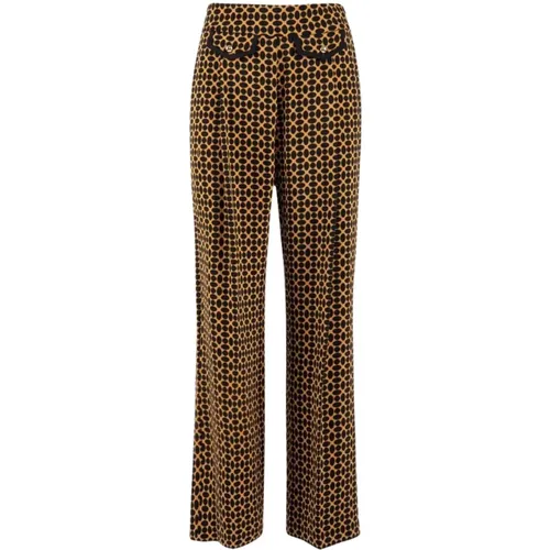 Geometric Print Knitted Trousers , female, Sizes: XL, L - Nenette - Modalova