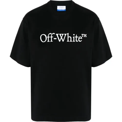 Logo Print Crew Neck T-shirts , male, Sizes: XS, S - Off White - Modalova