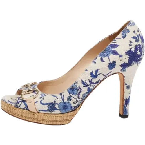 Pre-owned Canvas heels , female, Sizes: 7 1/2 UK - Gucci Vintage - Modalova