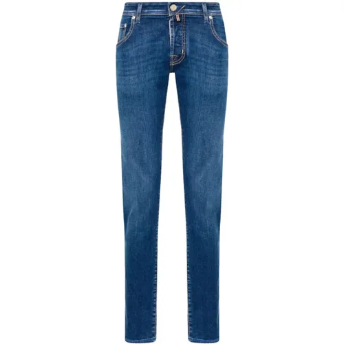 Blaue Stretch-Baumwoll-Denim-Jeans , Herren, Größe: W35 - Jacob Cohën - Modalova