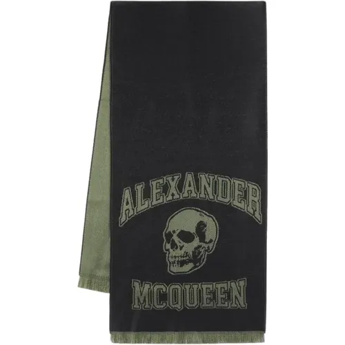 Varsity Skull Logo Scarf , male, Sizes: ONE SIZE - alexander mcqueen - Modalova