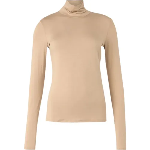 Hochgeschlossenes Jersey-T-Shirt mit Druck , Damen, Größe: L - Max Mara Weekend - Modalova