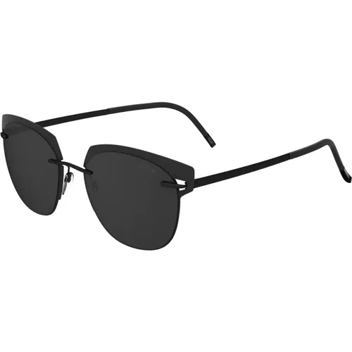 Accent Shades Sonnenbrille Schwarz/Dunkelgrau , Damen, Größe: ONE Size - Silhouette - Modalova