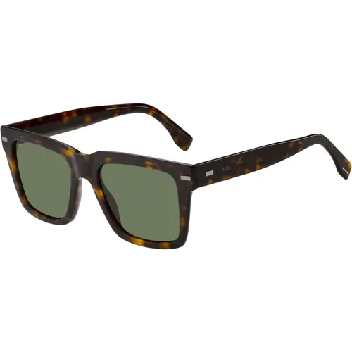 Boss Sunglasses in Dark Havana/Green , male, Sizes: 53 MM - Hugo Boss - Modalova