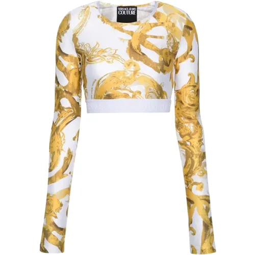 Top with Generic T-Shirt Design , female, Sizes: 2XS, XS - Versace Jeans Couture - Modalova