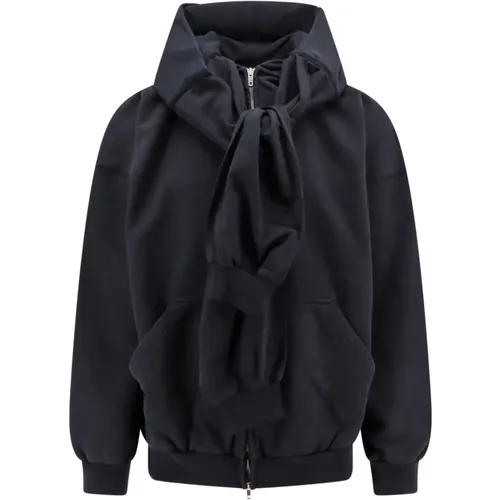 Schwarzer Doublehood Sweatshirt mit Reißverschluss - Balenciaga - Modalova