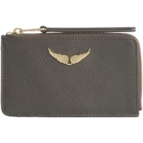 Leather Wallet with Mirror Charm , female, Sizes: ONE SIZE - Zadig & Voltaire - Modalova