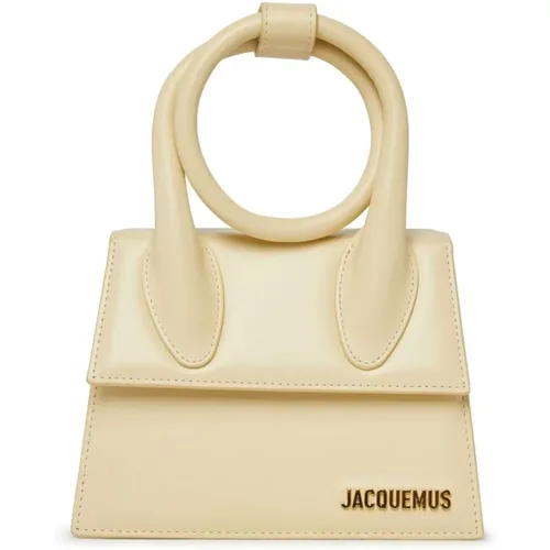 Ivory Medium Leather Handbag , male, Sizes: ONE SIZE - Jacquemus - Modalova