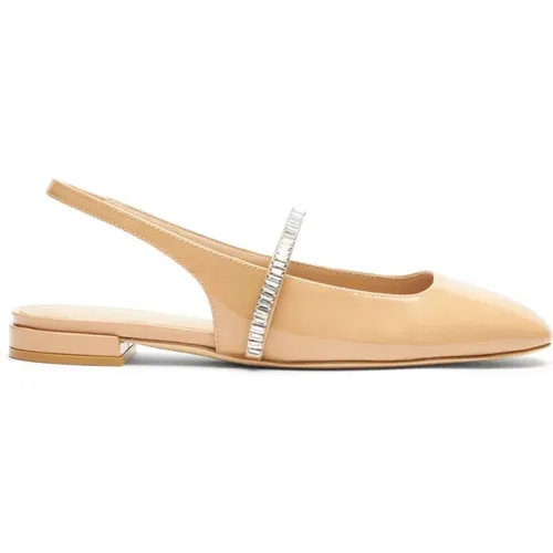 Kristallverzierte Slingback Flache , Damen, Größe: 37 1/2 EU - Stuart Weitzman - Modalova