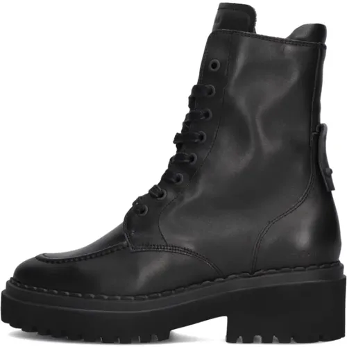 Schwarze Leder Schnürstiefel , Damen, Größe: 39 EU - Nubikk - Modalova