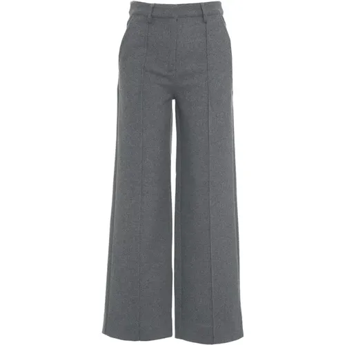 Stilvolle Weite Graue Hose Aw24 , Damen, Größe: M - Second Female - Modalova