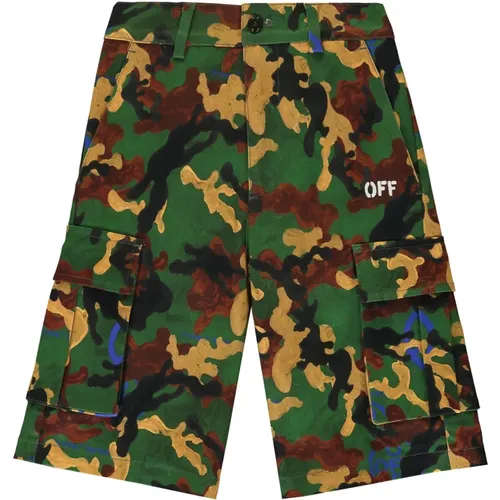 Camouflage Cargo Shorts Off White - Off White - Modalova