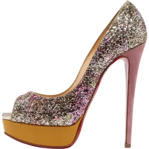 Pre-owned Fabric heels , female, Sizes: 5 1/2 UK - Christian Louboutin Pre-owned - Modalova