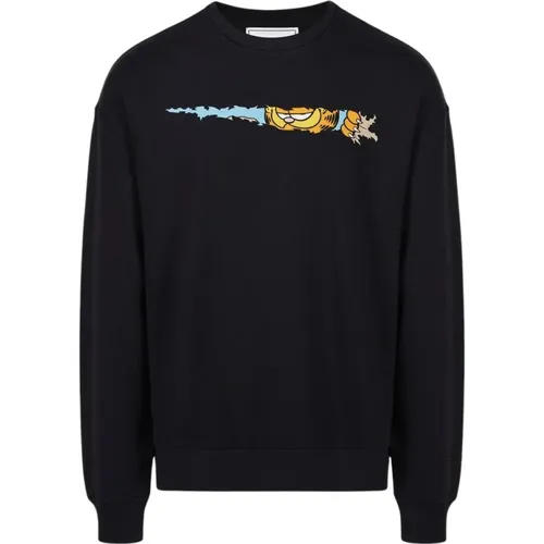 Garfield Print Crewneck Sweatshirt - Iceberg - Modalova