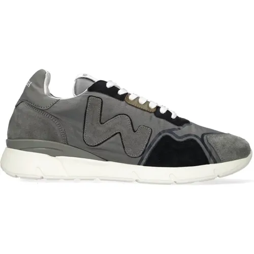 Grauer Niedriger Sneaker Runny Nylon Wildleder - Womsh - Modalova