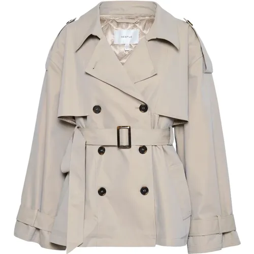 Beiger Birdiegz Kurzer Trenchcoat Oberbekleidung , Damen, Größe: Xs/S - Gestuz - Modalova