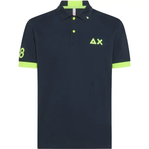 Logo Fluo Polo T-shirt , male, Sizes: M, XL, 2XL - Sun68 - Modalova