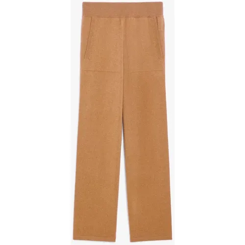 Hellbraune Woll- und Kaschmirhose , Damen, Größe: 2XS - Max Mara - Modalova