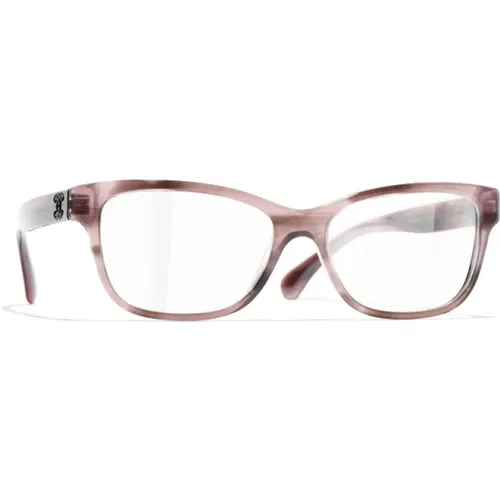 Brille mit rosa Schildpattmuster , unisex, Größe: 55 MM - Chanel - Modalova